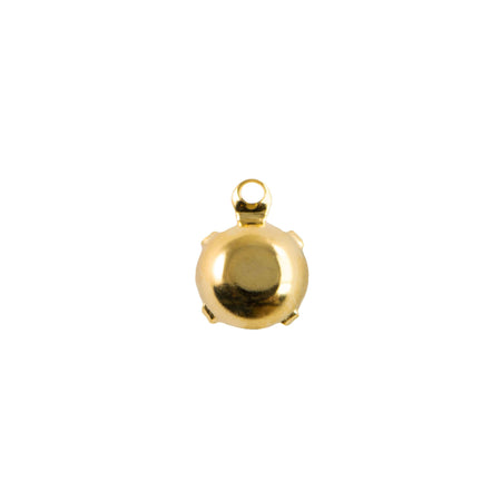 35ss Clear Faceted Glass Round Stone in 1 Loop Setting