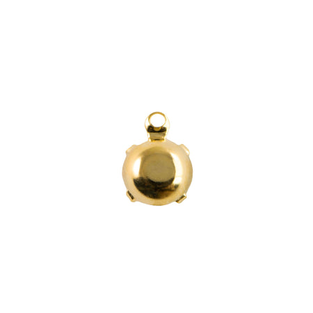 35ss Light Topaz Faceted Glass Round Stone in 1 Loop Setting
