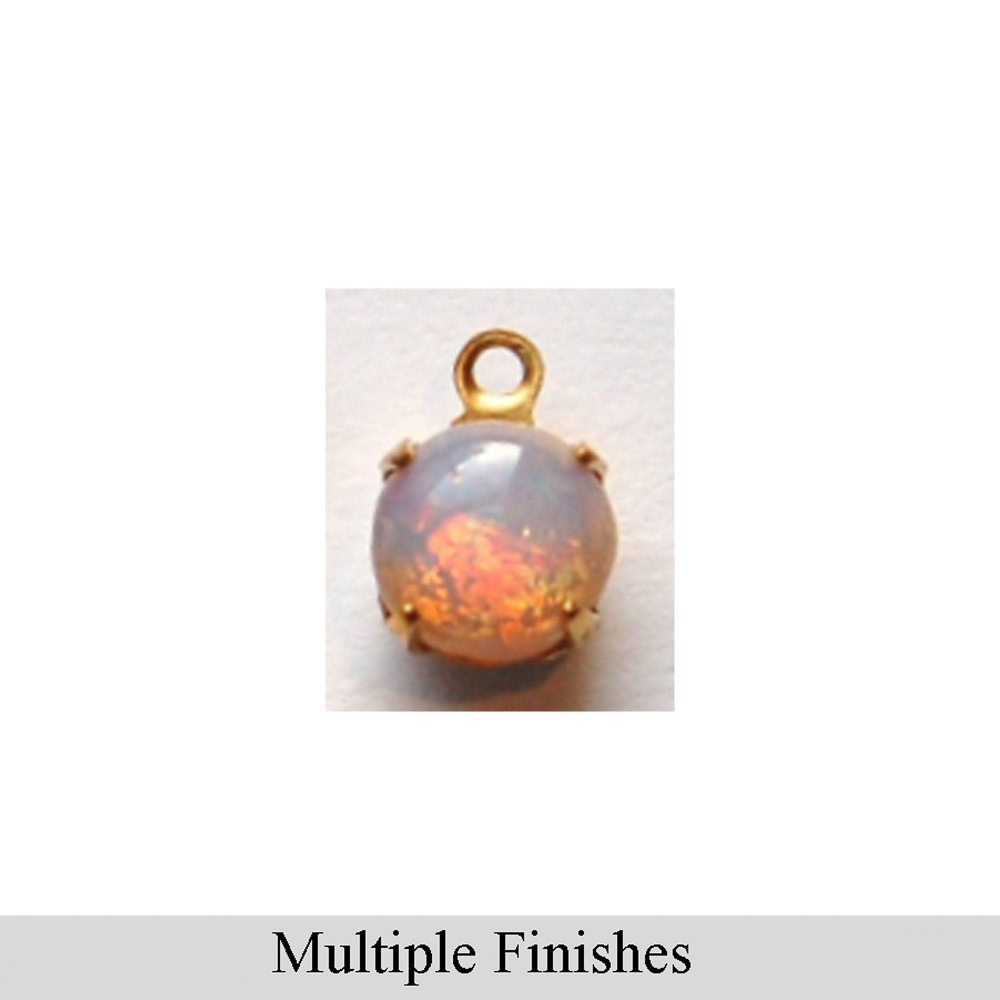 35ss Harlequin Opal Faceted Glass Round Stone in 1 Loop Setting
