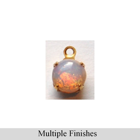 35ss Harlequin Opal Faceted Glass Round Stone in 1 Loop Setting