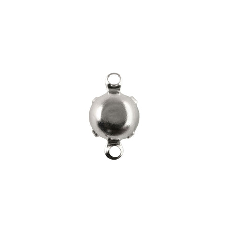 35ss Clear Faceted Glass Round Stone in 2 Loop Setting