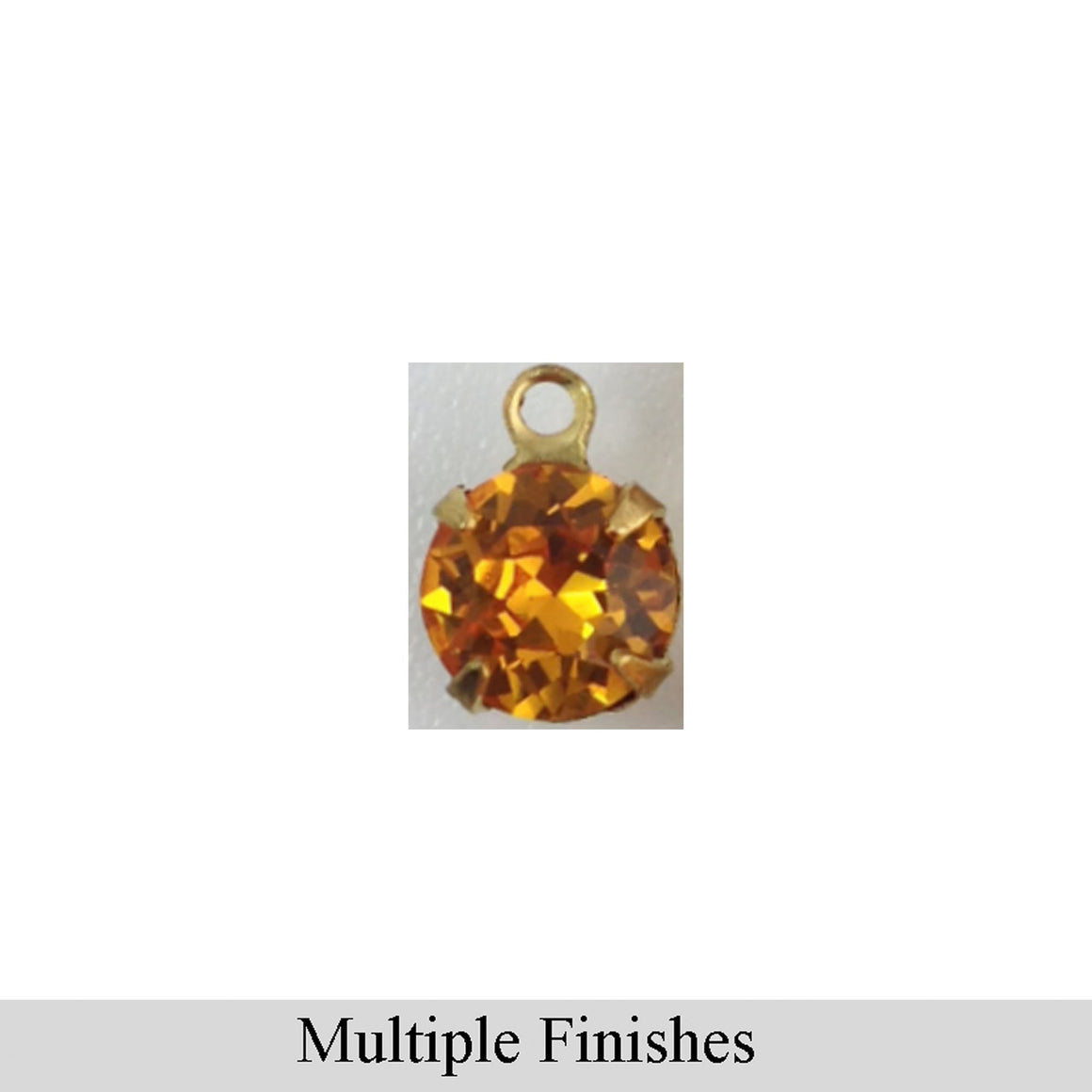 35ss Topaz Faceted Glass Round Stone in 1 Loop Setting