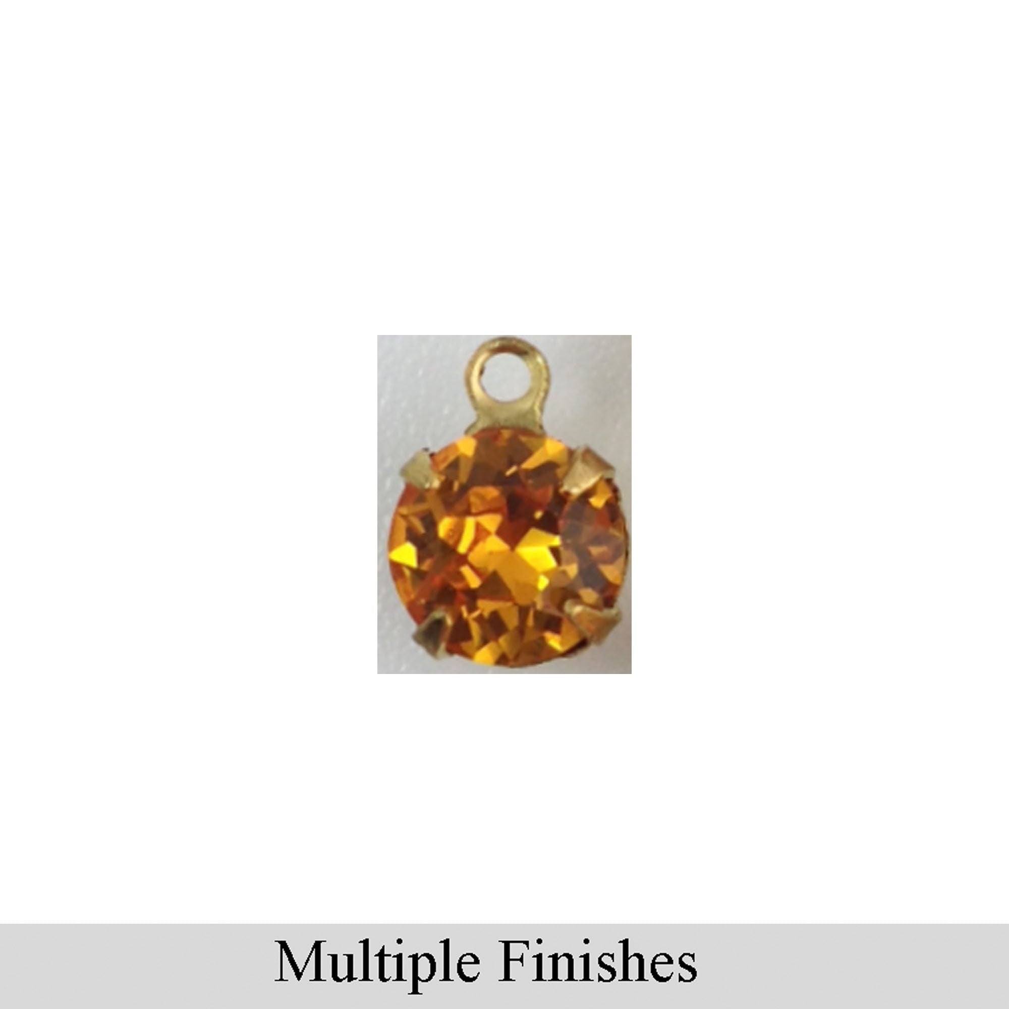 35ss Topaz Faceted Glass Round Stone in 1 Loop Setting