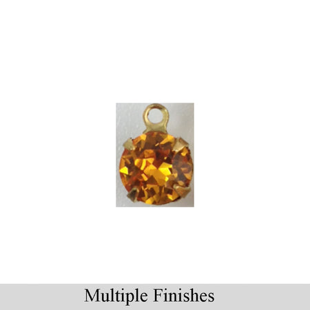 35ss Topaz Faceted Glass Round Stone in 1 Loop Setting