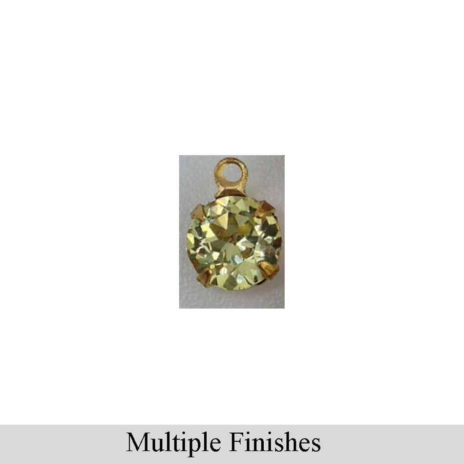 35ss Jonquil Faceted Glass Round Stone in 1 Loop Setting