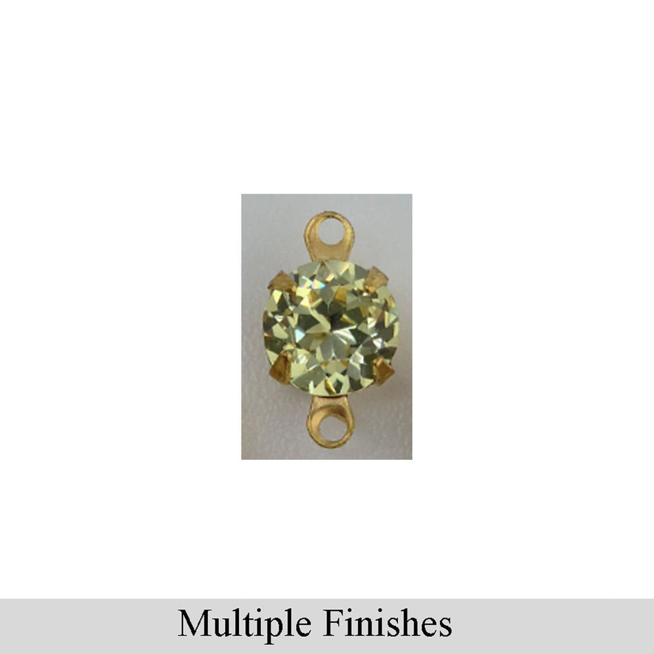 35ss Jonquil Faceted Glass Round Stone in 2 Loop Setting