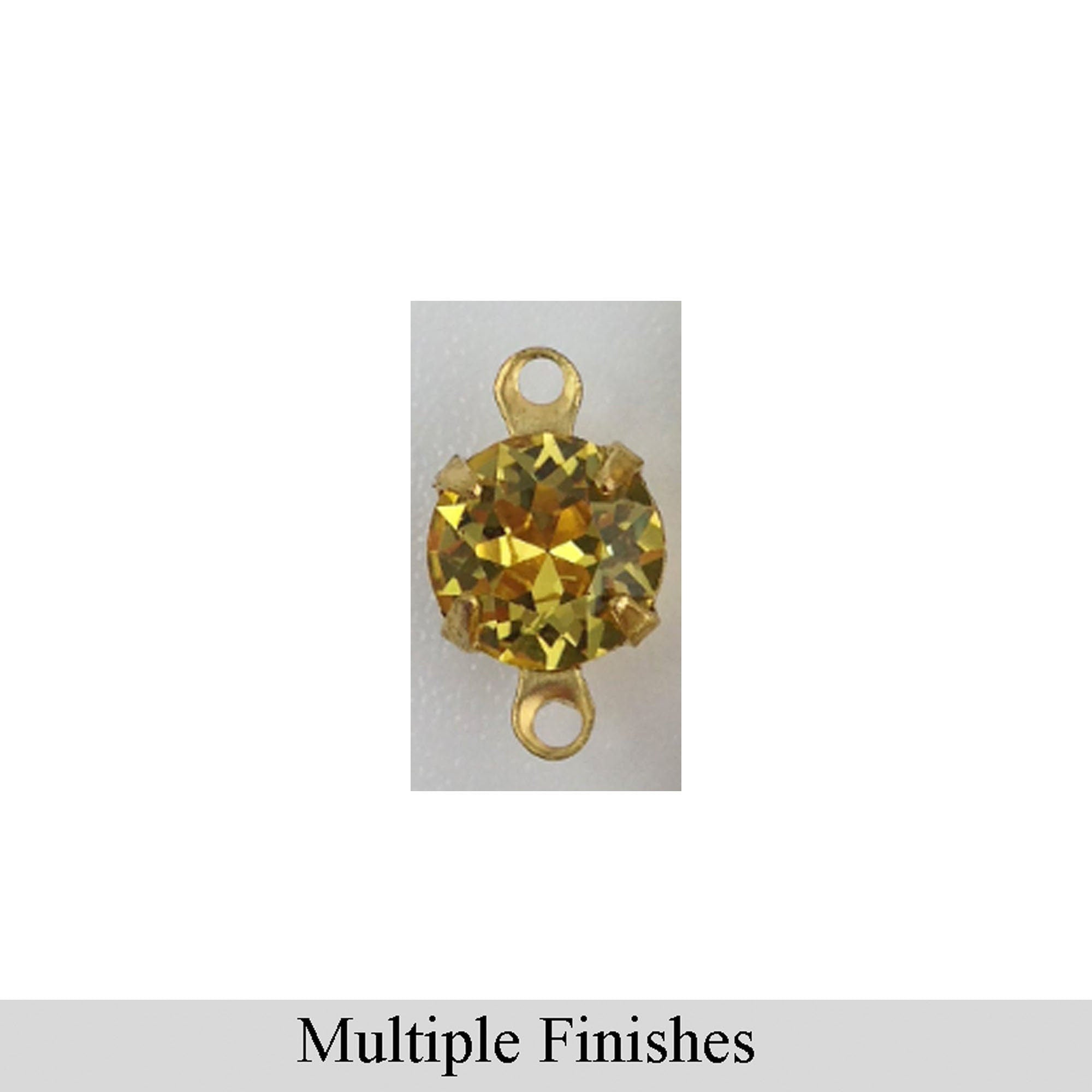 35ss Light Topaz Faceted Glass Round Stone in 2 Loop Setting