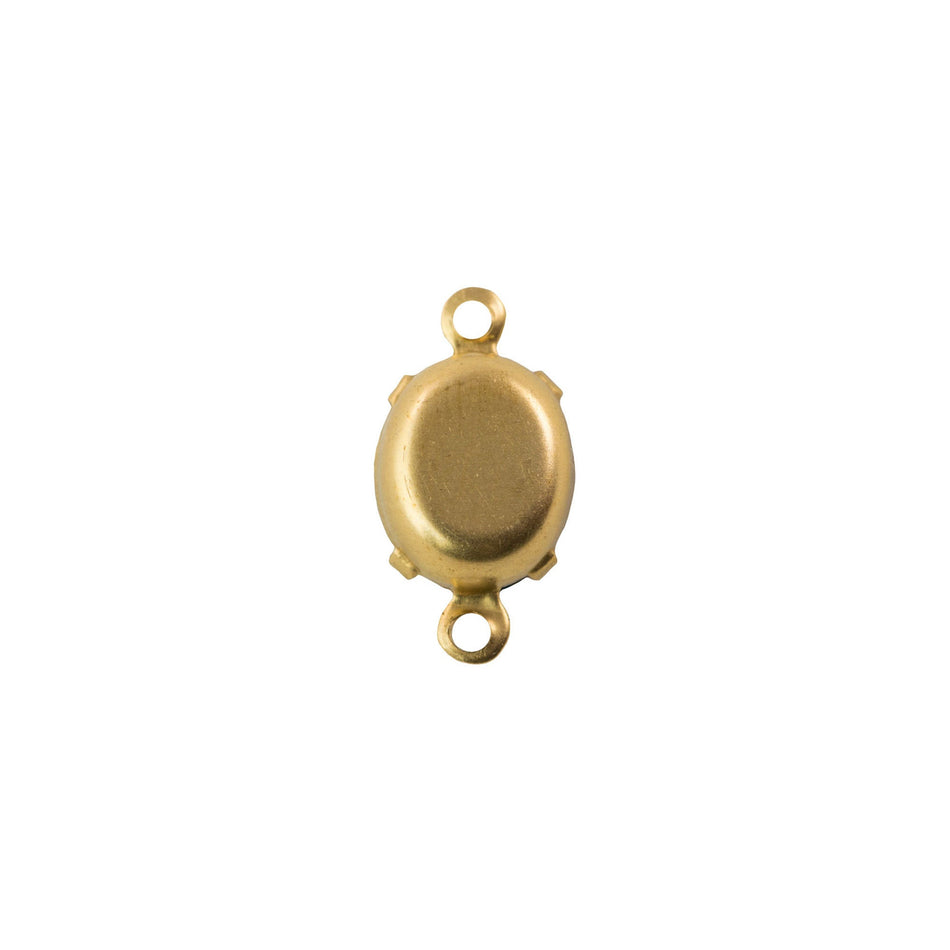 10x8mm Blue Opal Faceted Glass Oval Stone in 2 Loop Setting