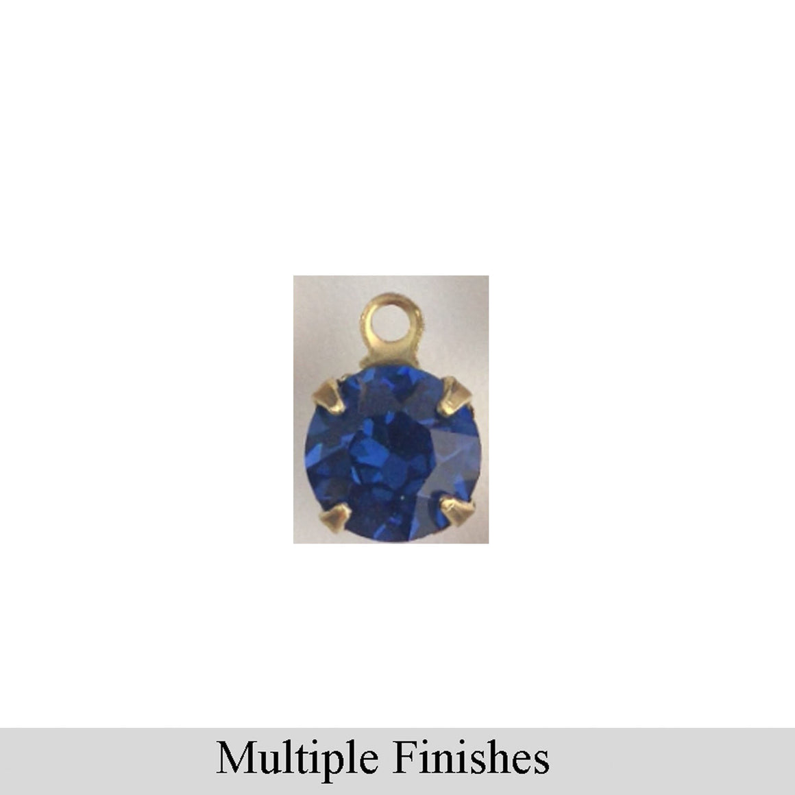 35ss Montana Blue Faceted Glass Round Stone in 1 Loop Setting