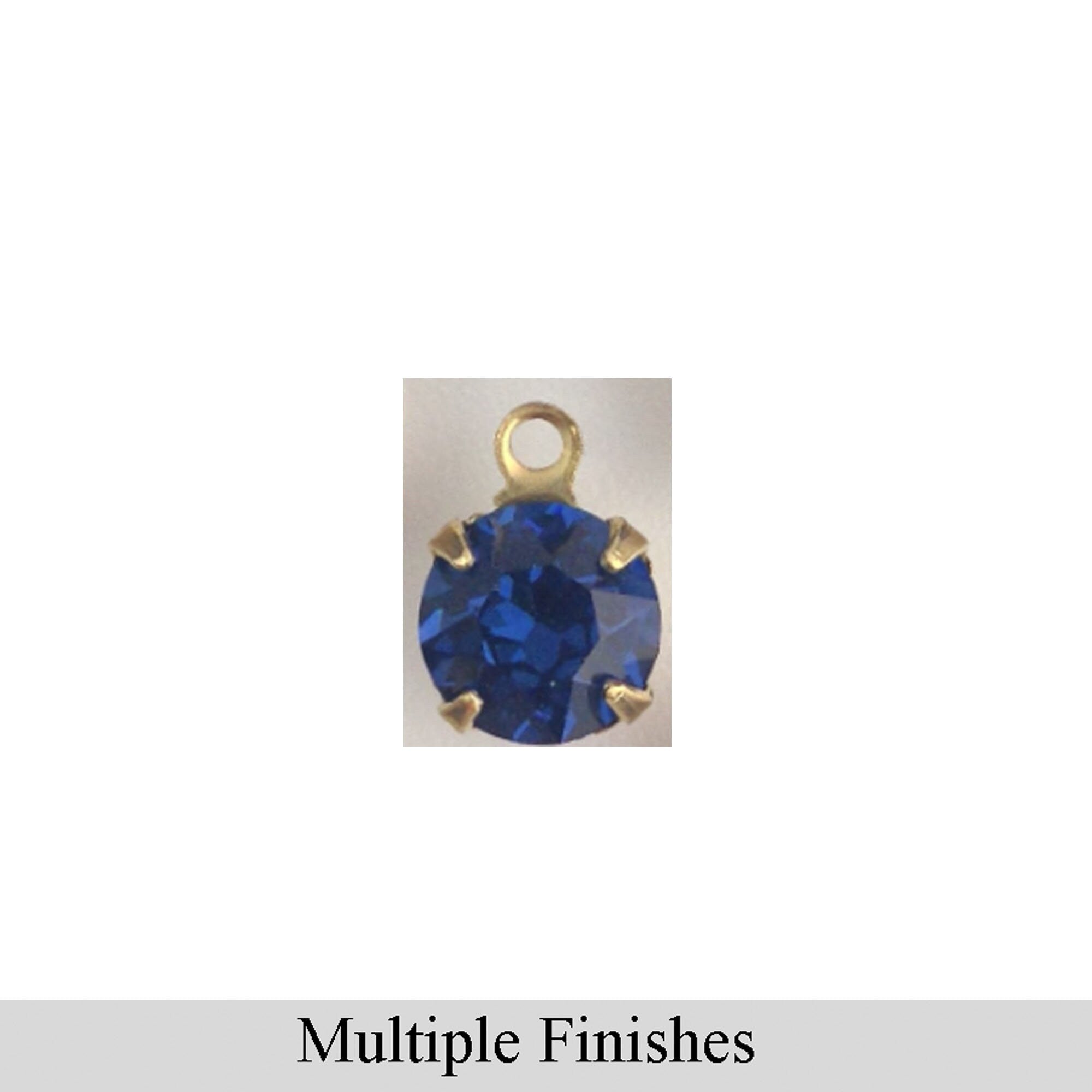 35ss Montana Blue Faceted Glass Round Stone in 1 Loop Setting