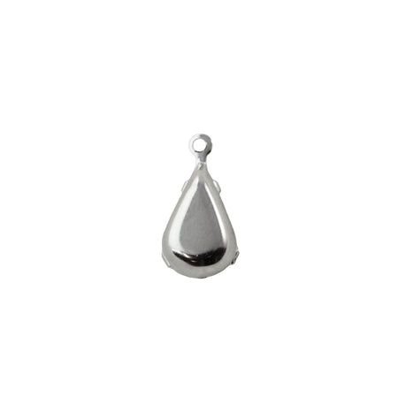 13x8mm White Opal Faceted Glass Teardrop Stone in 1 Loop Setting