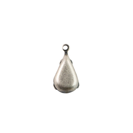 13x8mm Two Tone Green Glass Teardrop Stone in 1 Loop Setting