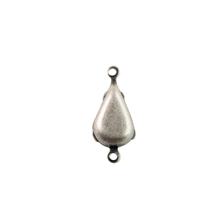 13x8mm Two Tone Green Glass Teardrop Stone in 2 Loop Setting
