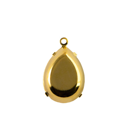 18x13mm Swarovski Clear Faceted Glass Pear Stone in 1 Loop Setting
