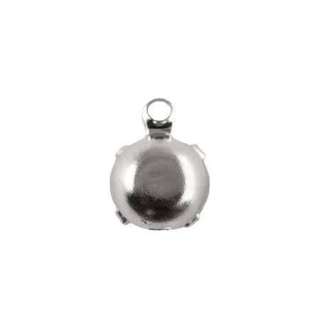 48ss Navy Faceted Glass Round Stone in 1 Loop Setting