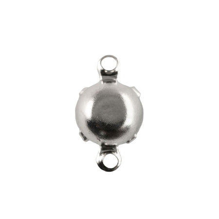 48ss Black Faceted Glass Round Stone in 2 Loop Setting