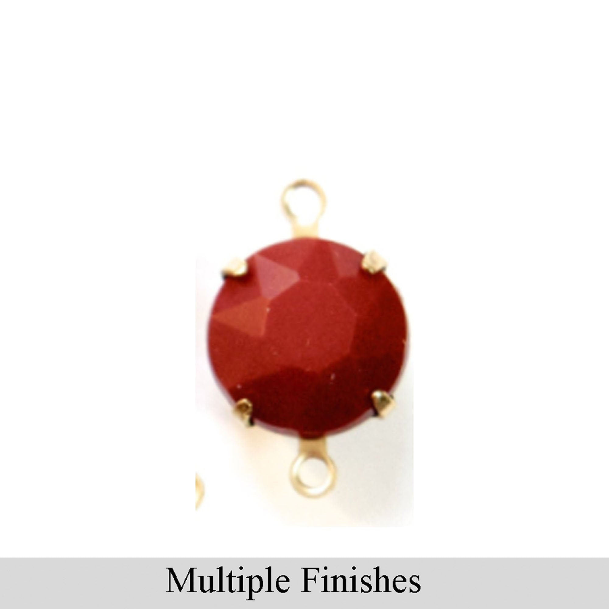 48ss Burgundy Faceted Glass Round Stone in 2 Loop Setting