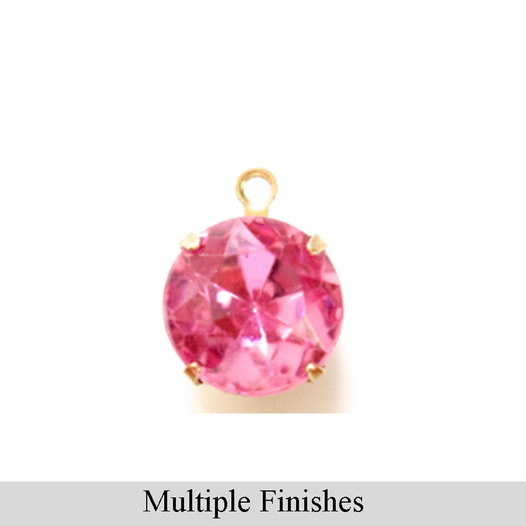 48ss Rose Faceted Glass Round Stone in 1 Loop Setting