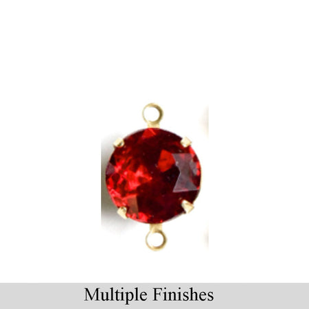 48ss Ruby Faceted Glass Round Stone in 2 Loop Setting