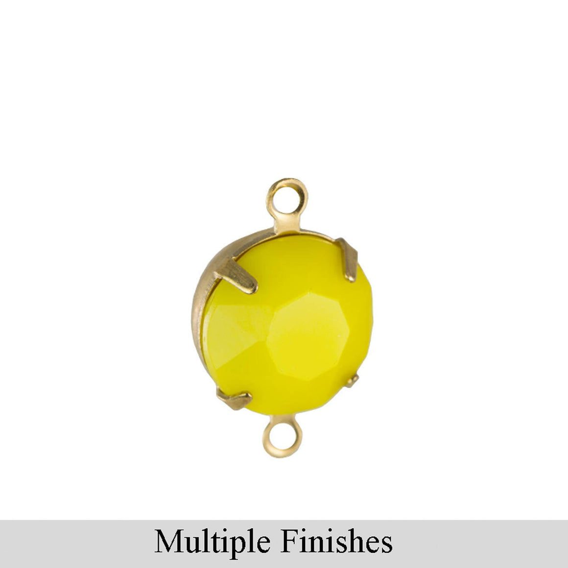 48ss Yellow Faceted Glass Round Stone in 2 Loop Setting