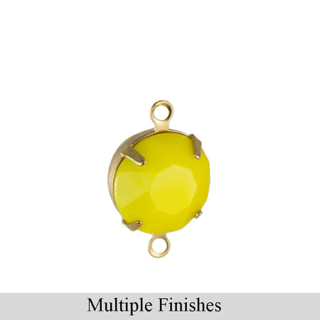 48ss Yellow Faceted Glass Round Stone in 2 Loop Setting