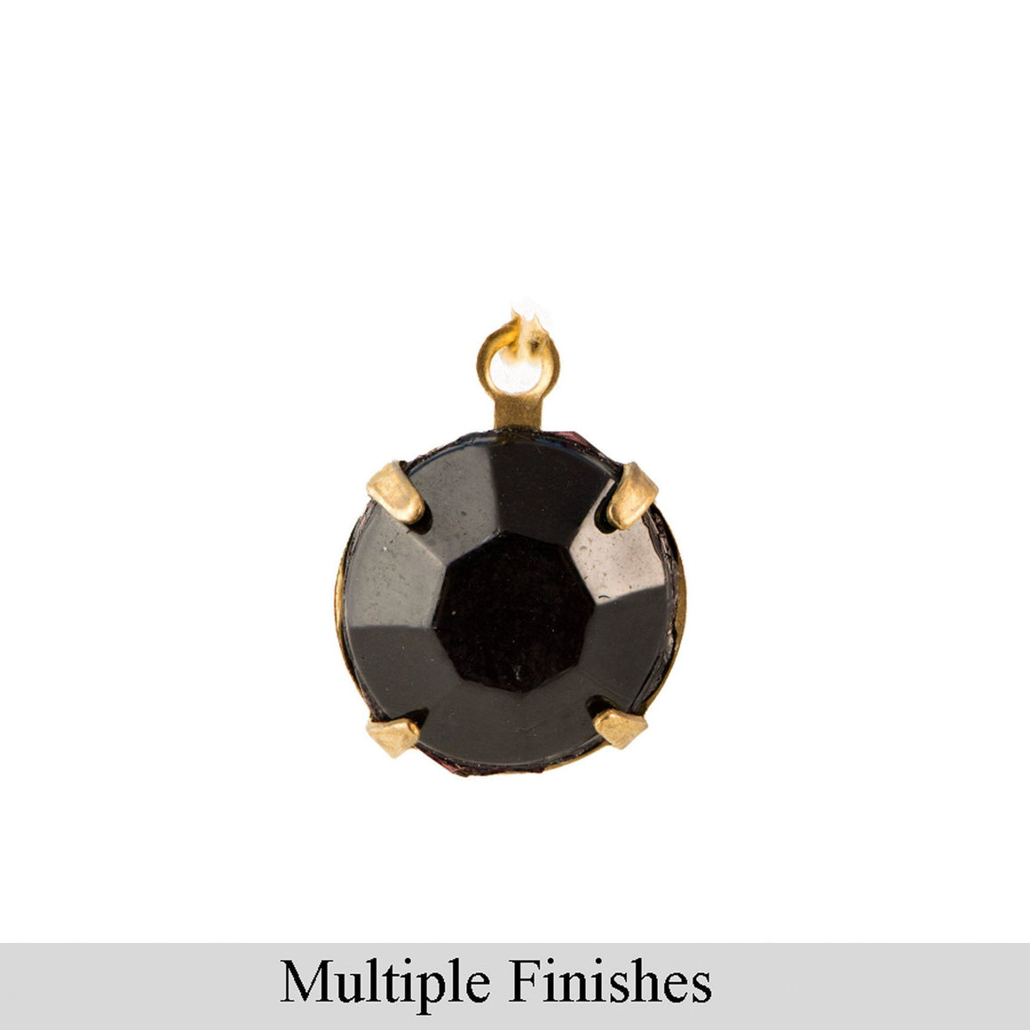 48ss Black Faceted Glass Round Stone in 1 Loop Setting