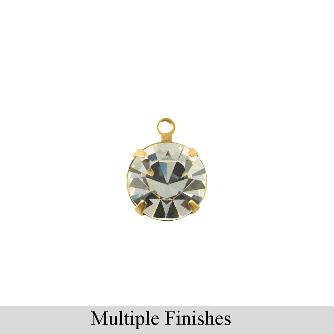 35ss Clear Faceted Glass Round Stone in 1 Loop Setting