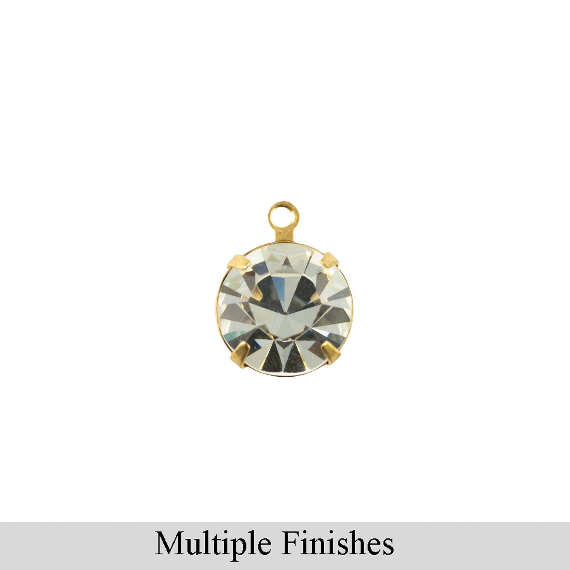 35ss Clear Faceted Glass Round Stone in 1 Loop Setting