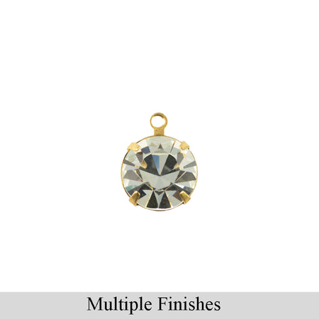 35ss Clear Faceted Glass Round Stone in 1 Loop Setting
