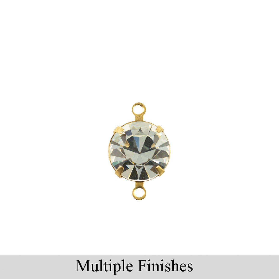 35ss Clear Faceted Glass Round Stone in 2 Loop Setting