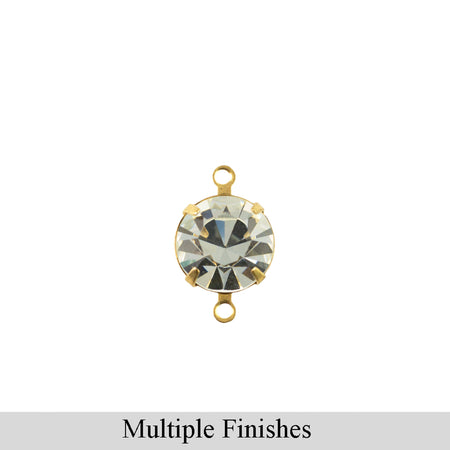 35ss Clear Faceted Glass Round Stone in 2 Loop Setting