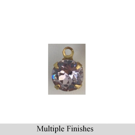 35ss Light Amethyst Faceted Glass Round Stone in 1 Loop Setting