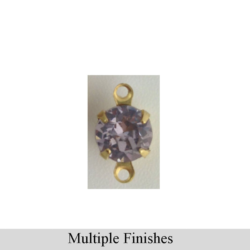 35ss Light Amethyst Faceted Glass Round Stone in 2 Loop Setting