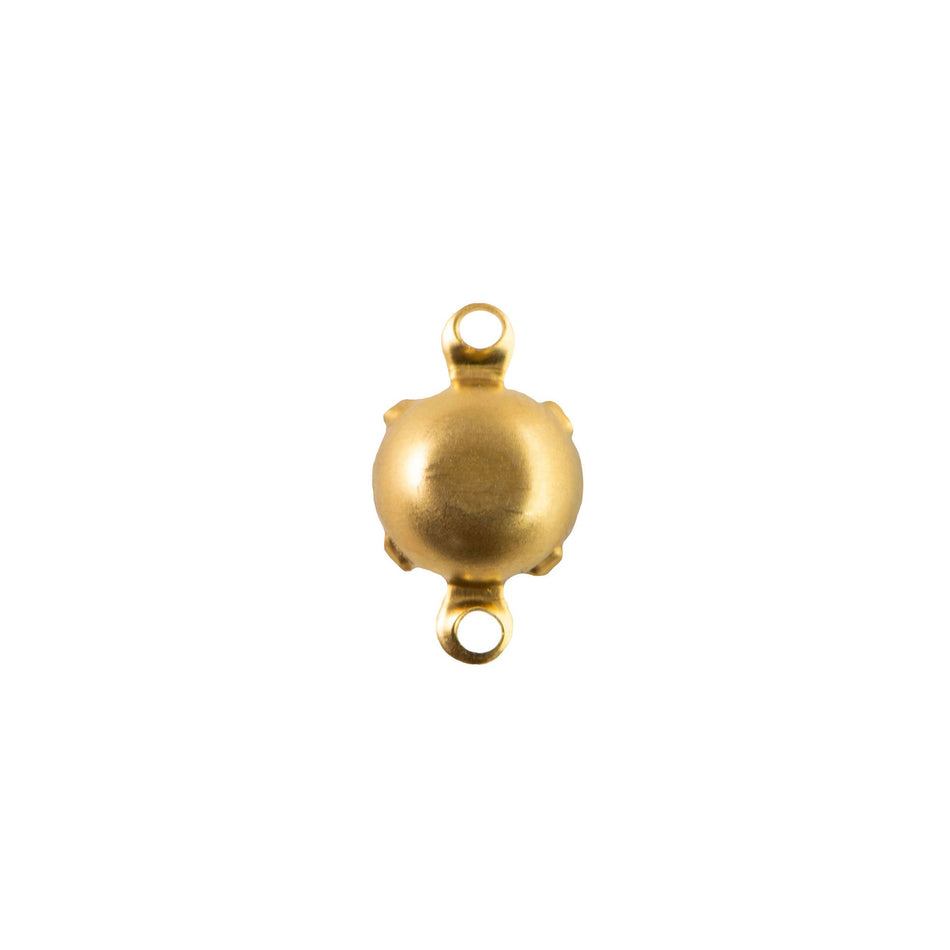 35ss Rose Faceted Glass Round Stone in 2 Loop Setting