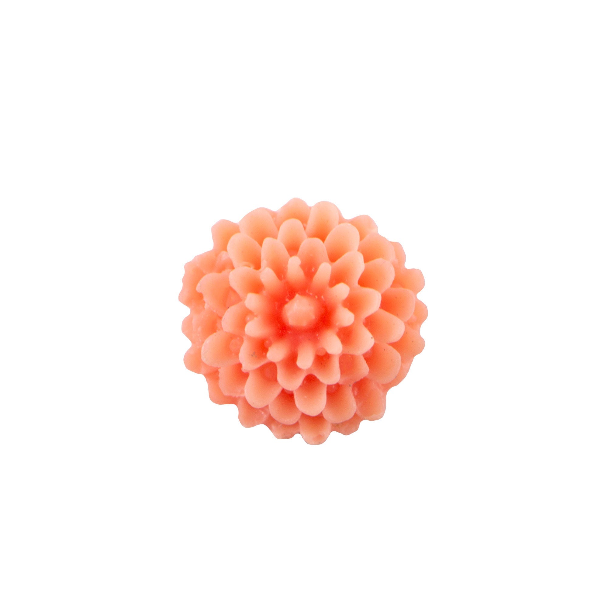 10mm Light Coral Dahlia Flower Acrylic Cabochon (6)