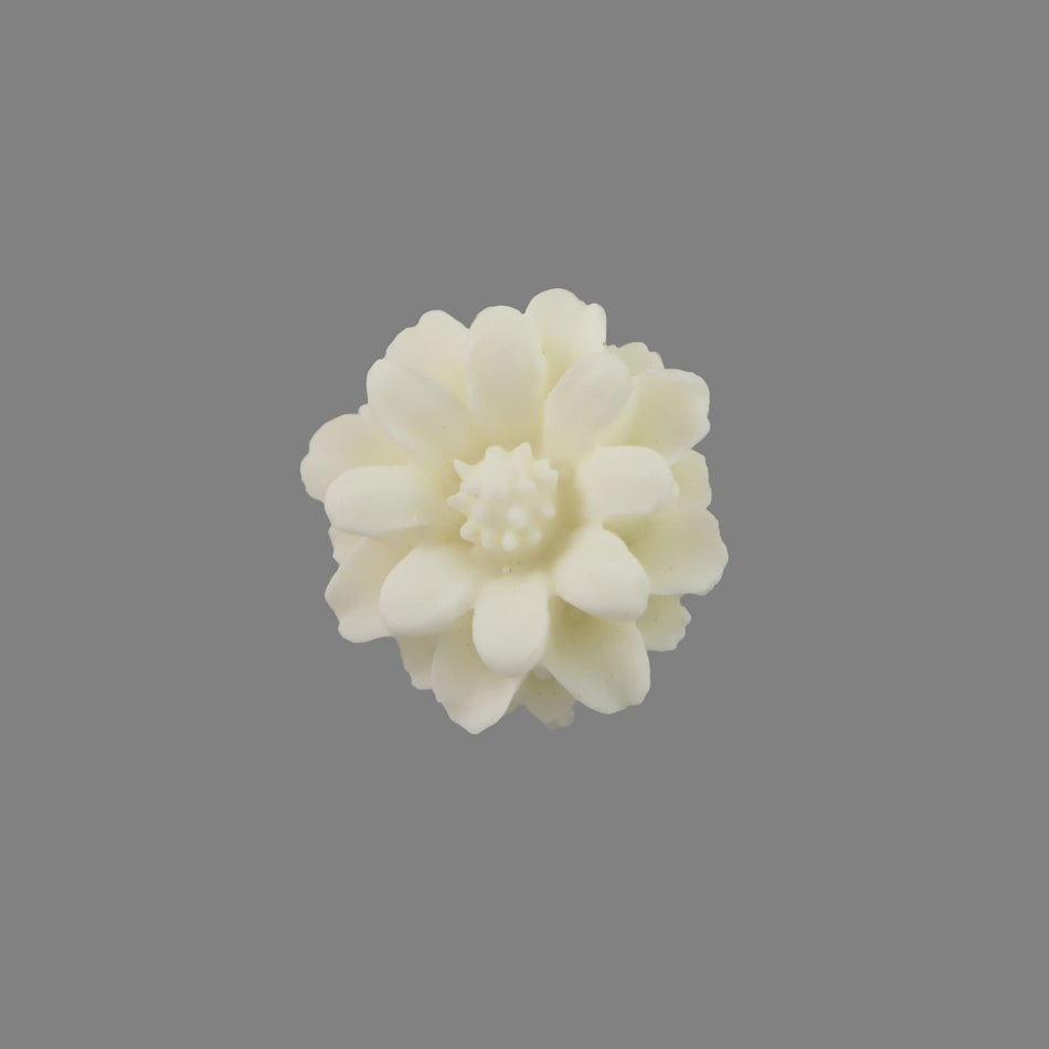 12mm Matte White Flower Acrylic Cabochon (6)