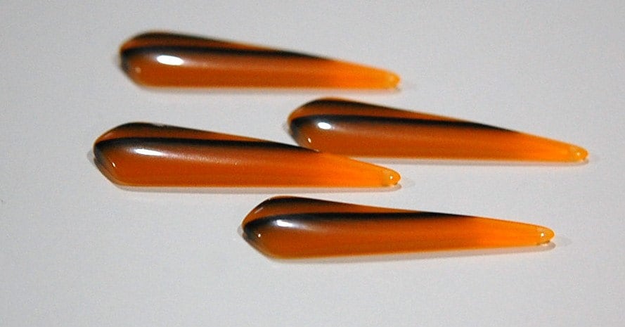 Vintage Orange with Black Stripe Retro Pointed Acrylic Pendants pnd150C