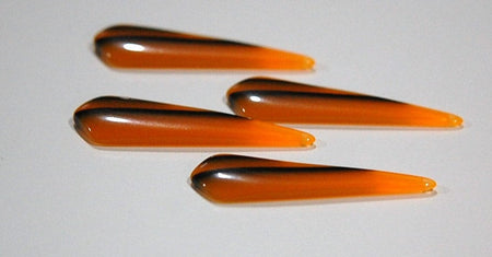 Vintage Orange with Black Stripe Retro Pointed Acrylic Pendants pnd150C