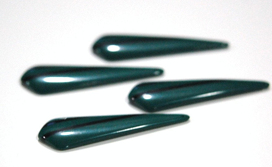 Vintage Green with Black Stripe Retro Pointed Acrylic Pendants pnd150F
