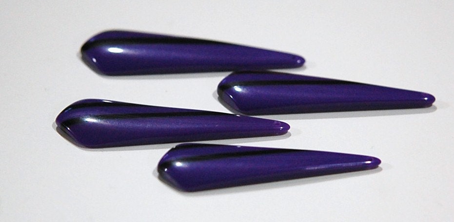 Vintage Purple with Black Stripe Retro Pointed Acrylic Pendants pnd150