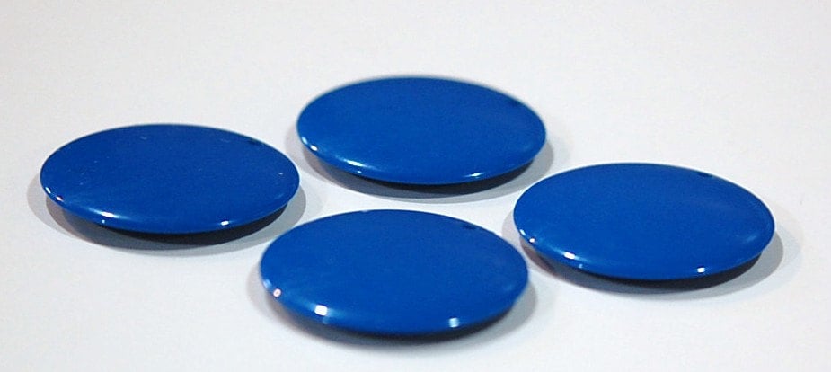 Vintage Acrylic Blue Circle Disc Charm Pendant chr179C
