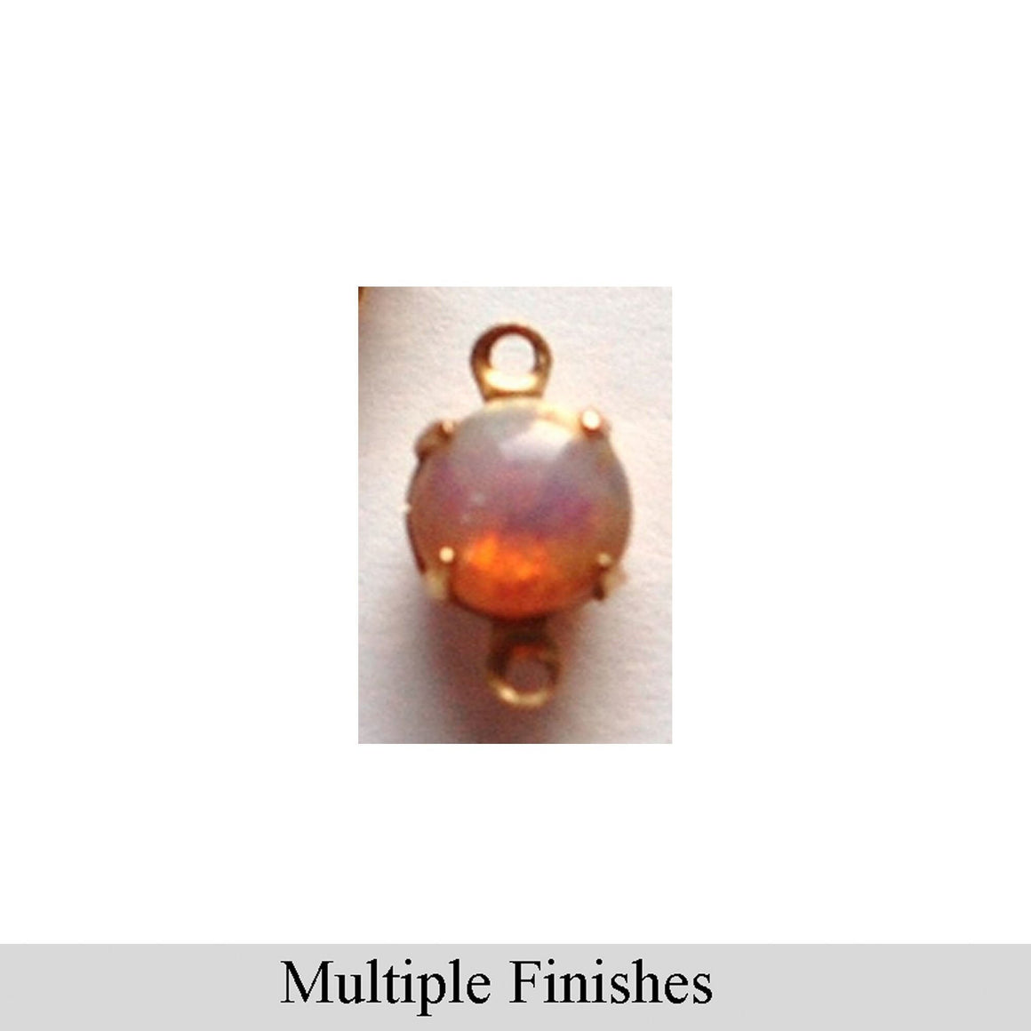 35ss Harlequin Opal Faceted Glass Round Stone in 2 Loop Setting