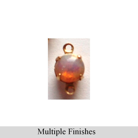 35ss Harlequin Opal Faceted Glass Round Stone in 2 Loop Setting