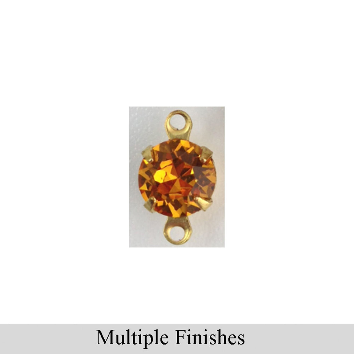 35ss Topaz Faceted Glass Round Stone in 2 Loop Setting