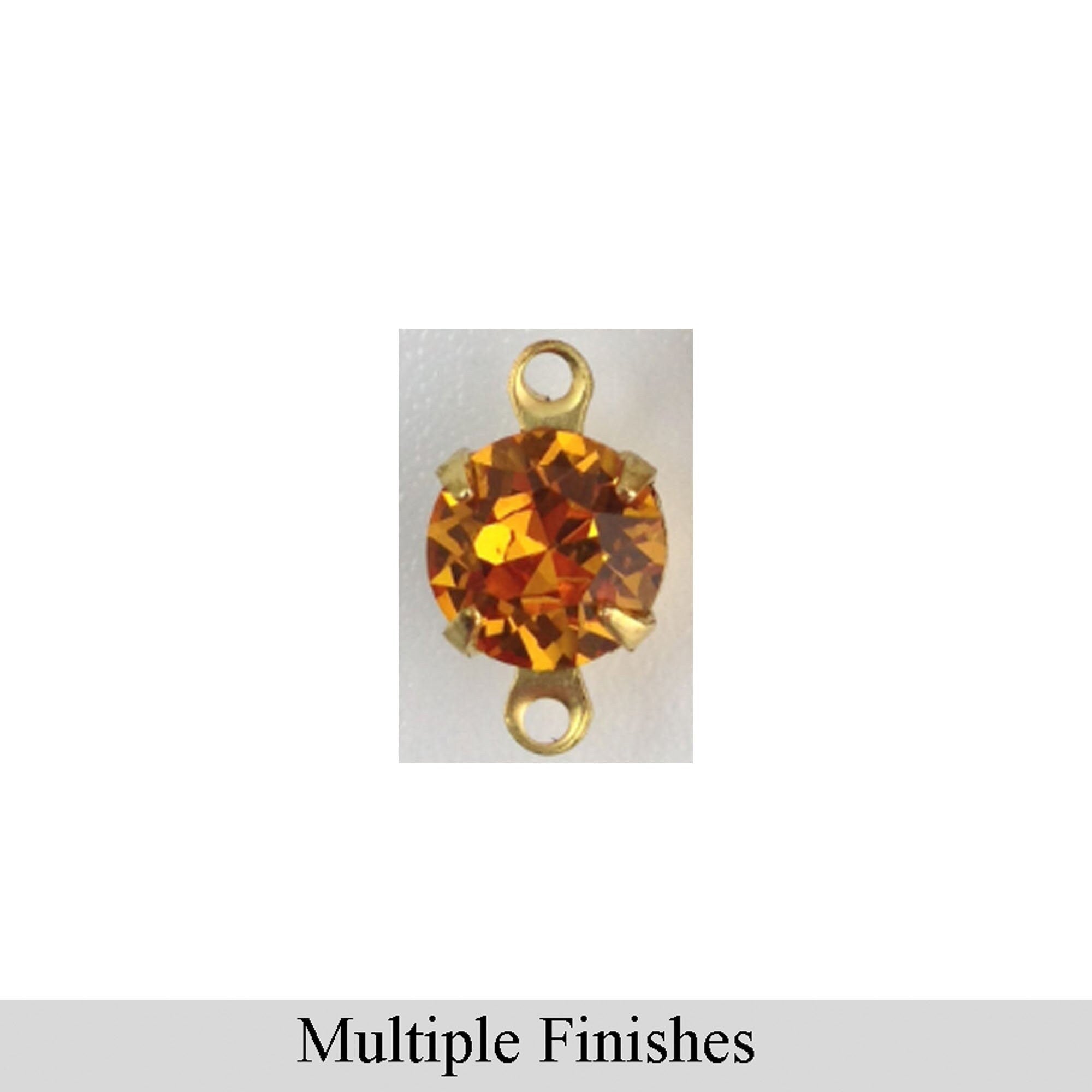 35ss Topaz Faceted Glass Round Stone in 2 Loop Setting