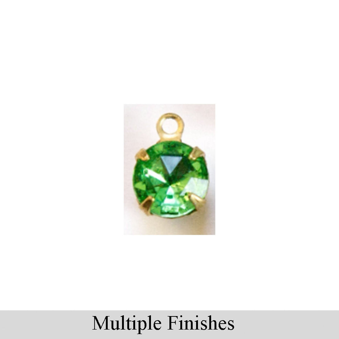 35ss Light Emerald Faceted Glass Round Stone in 1 Loop Setting