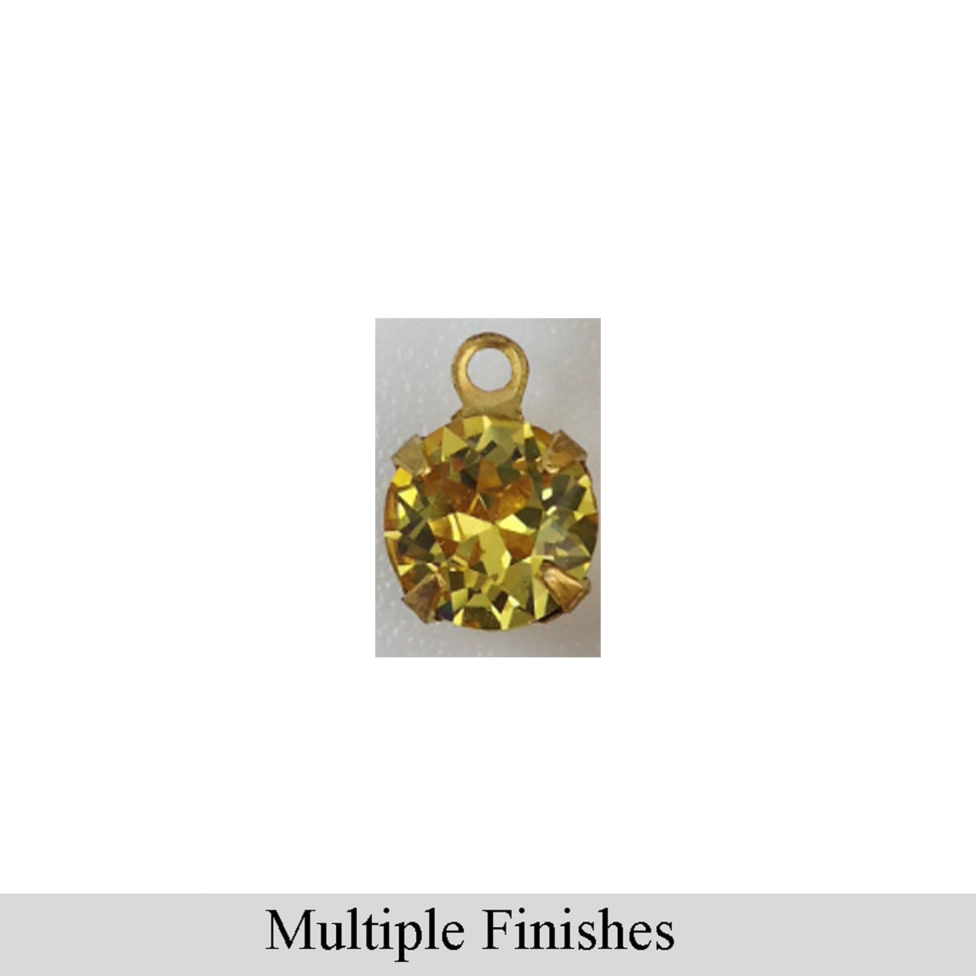 35ss Light Topaz Faceted Glass Round Stone in 1 Loop Setting