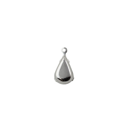 8x4mm Opaque Periwinkle Glass Teardrop Stone in 1 Loop Setting