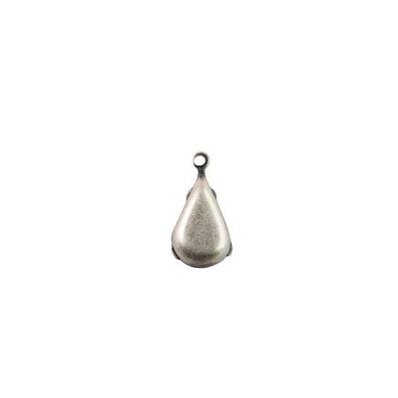 8x4mm Pink Glass Teardrop Stone in 1 Loop Setting