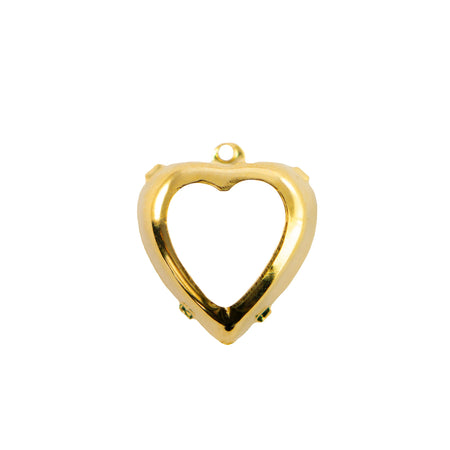 15mm Amethyst Faceted Glass Heart Stone in 1 Loop Open Back Setting